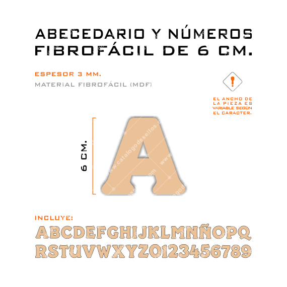 Kit Letras Y Números Fibrofácil 6 Cm.