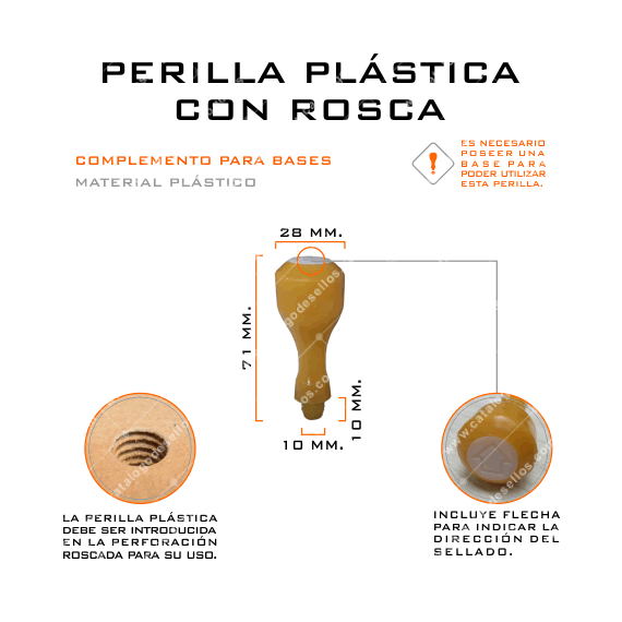 Perilla Plastica con Rosca