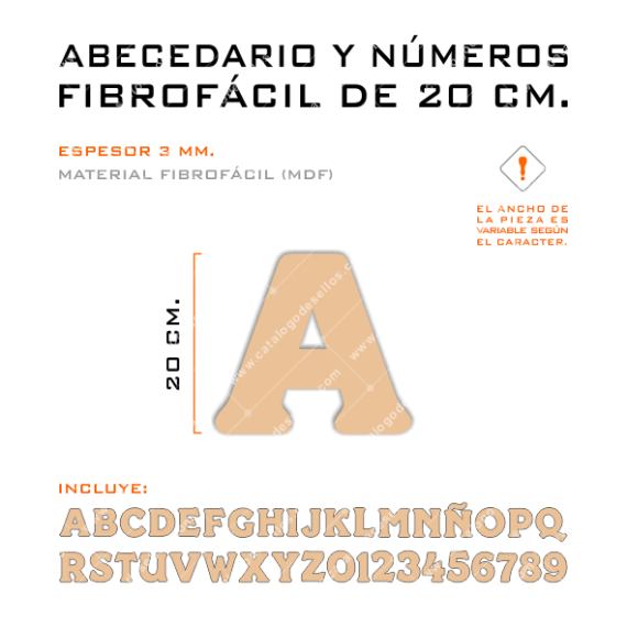 Kit Letras Y Números Fibrofácil 20 Cm.