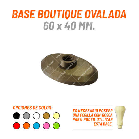 Base Boutique Ovalada Para Sellos 60 x 40mm.