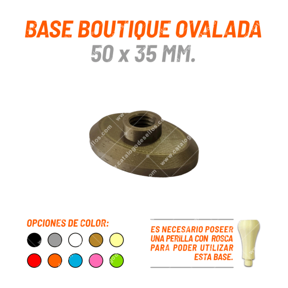 Base Boutique Ovalada Para Sellos 50 X 35mm.
