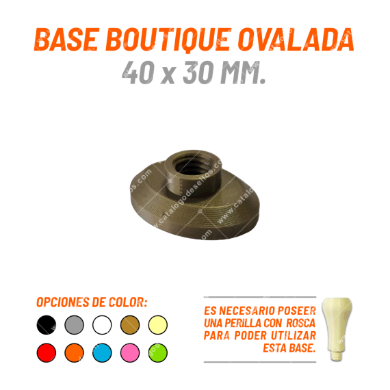 Base Boutique Ovalada Para Sellos 40 x 30mm.