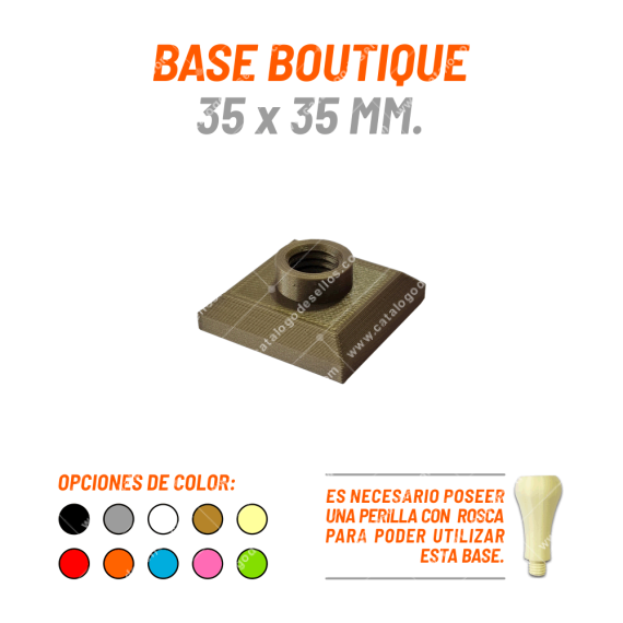 Base Boutique Para Sellos 35 X 35mm.