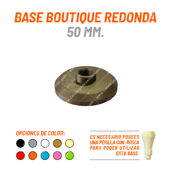 Base Boutique Redonda Para Sellos 50mm.
