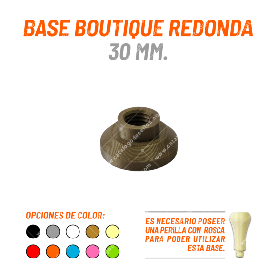 Base Boutique Redonda Para Sellos 30mm.