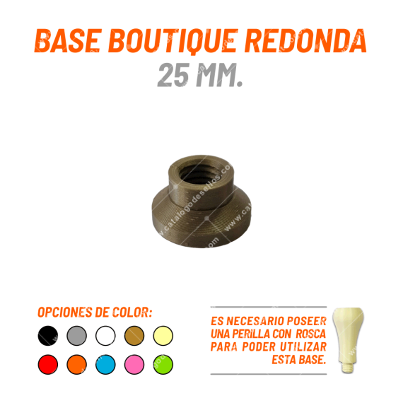 Base Boutique Redonda Para Sellos 25mm.