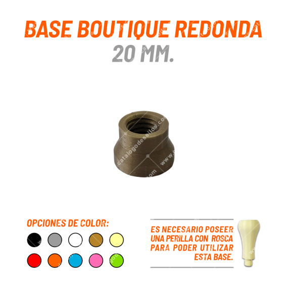 Base Boutique Redonda Para Sellos 20mm.