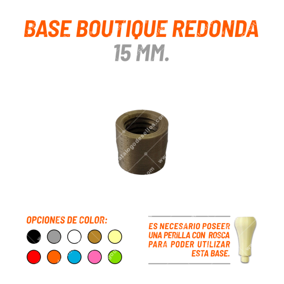 Base Boutique Redonda Para Sellos 15mm.