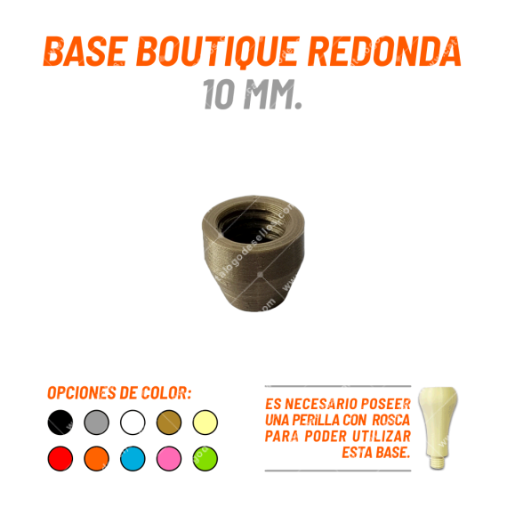 Base Boutique Redonda Para Sellos 10mm.