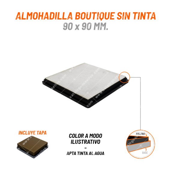 Almohadilla Boutique De 9 X 9 Cm Sin Tinta