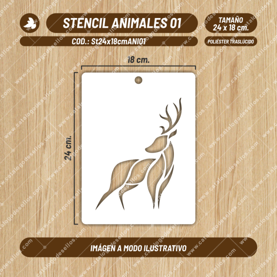 Stencil Animales 01 de 24 x 18cm