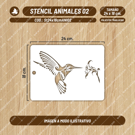 Stencil Animales 02 de 24 x 18cm