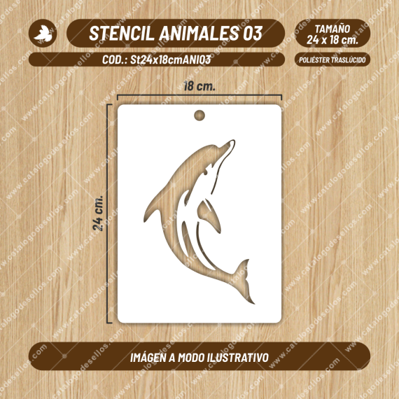 Stencil Animales 03 de 24 x 18cm