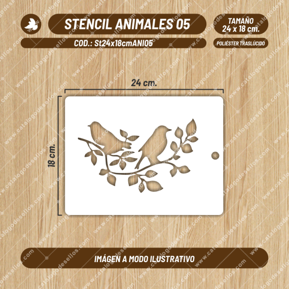 Stencil Animales 05 de 24 x 18cm