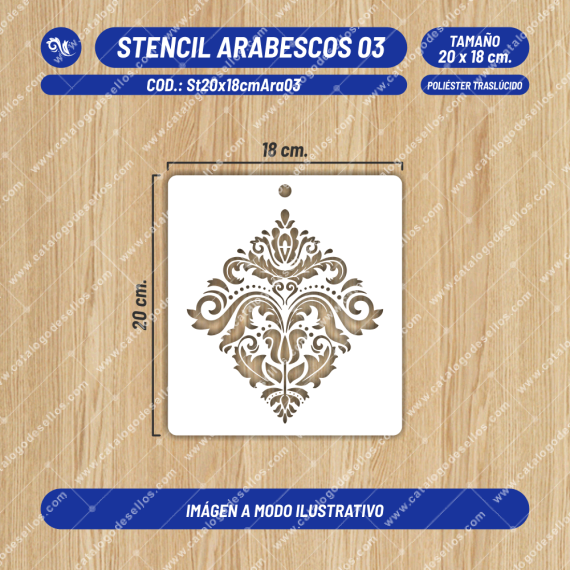 Stencil Arabescos 03 de 20 x 18cm