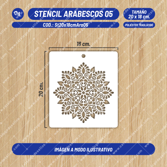 Stencil Arabescos 05 de 20 x 18cm