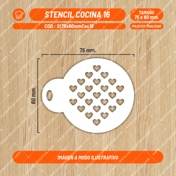 Stencil Cocina 16 de 75 x 60mm