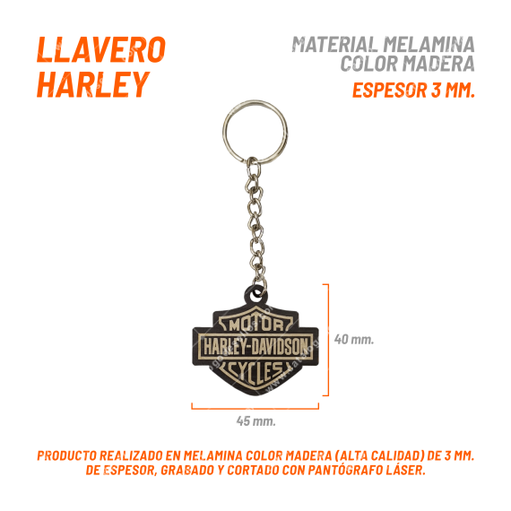 Llavero Madera Harley-Davidson