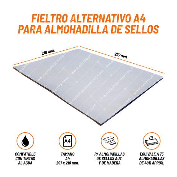 Fieltro Alternativo A4 para Almohadilla de Sellos