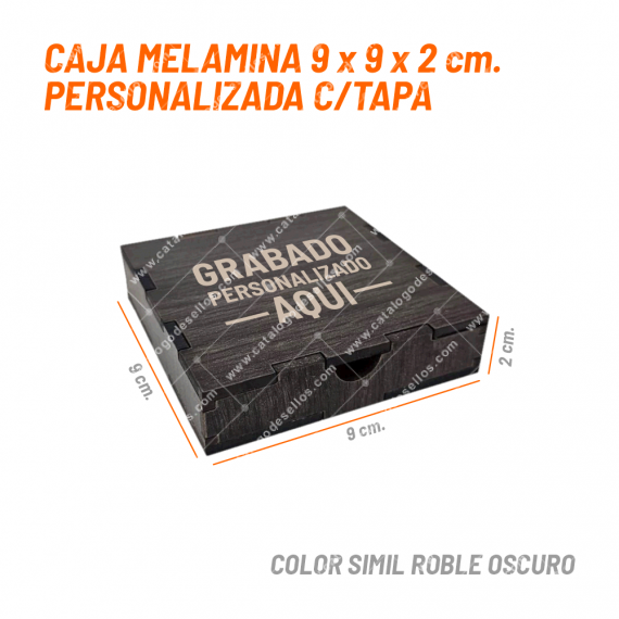 Caja Melamina 9 x 9 x 2 cm Personalizada c/ Tapa