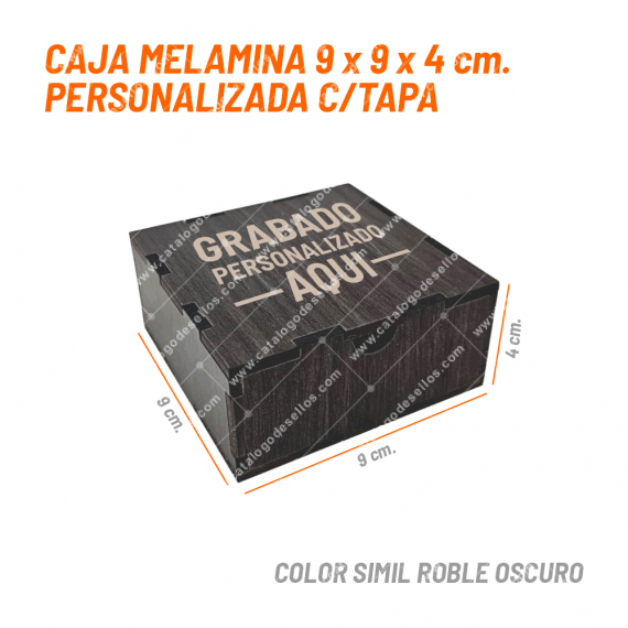 Caja Melamina 9 x 9 x 4 cm Personalizada c/ Tapa