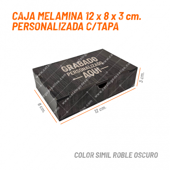 Caja Melamina 12 x 8 x 3 cm Personalizada c/ Tapa
