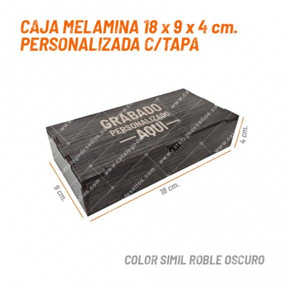Caja Melamina 18 x 9 x 4 cm Personalizada c/ Tapa