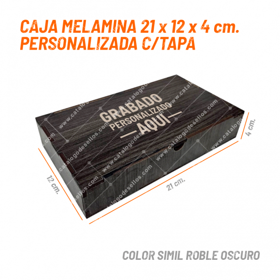 Caja Melamina 21 x 12 x 4 cm Personalizada c/ Tapa