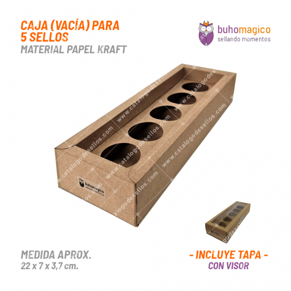 Caja Kraft (vacía) para 5 Sellos BuhoMagico