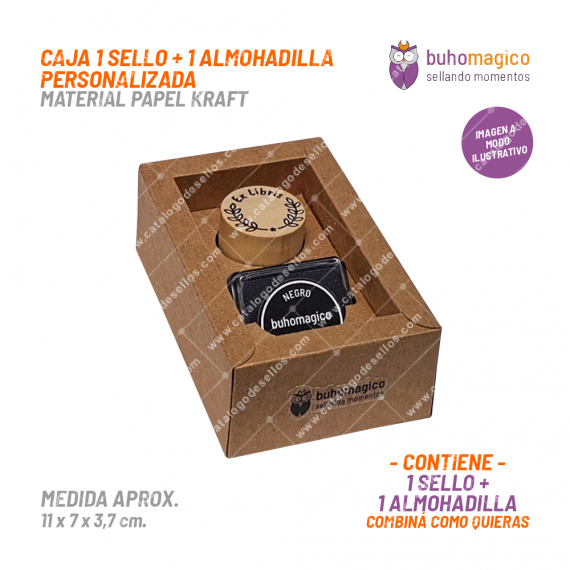 Caja Buho Magico 1 Sello + 1 Almohadilla Personalizada