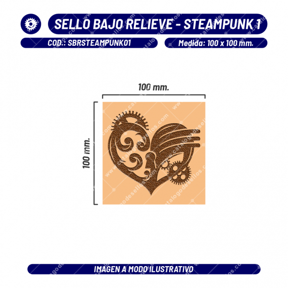 Sello Bajo Relieve - Steampunk 01