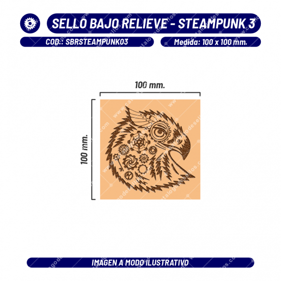 Sello Bajo Relieve - Steampunk 03