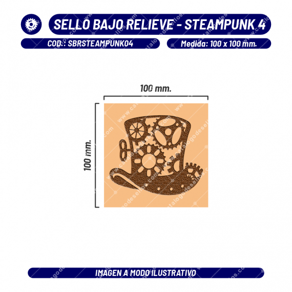 Sello Bajo Relieve - Steampunk 04